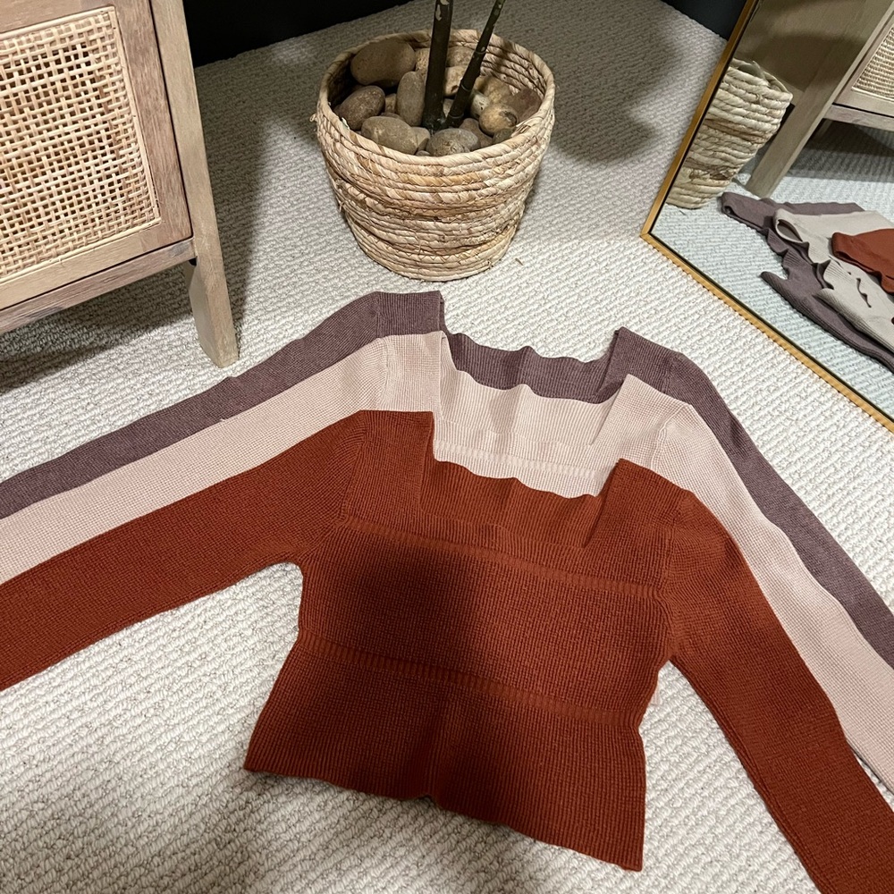 Set of 3 SHEIN Multicolor Striped Sweater